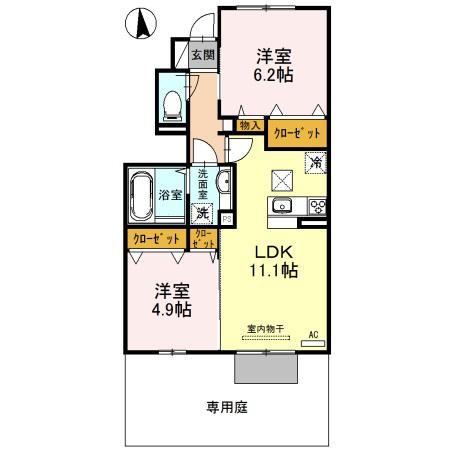ステラ ポラリス(2LDK/1階)の間取り写真