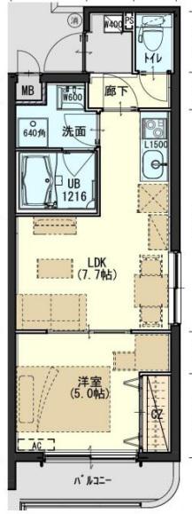 CASA DUO(1LDK/3階)の間取り写真