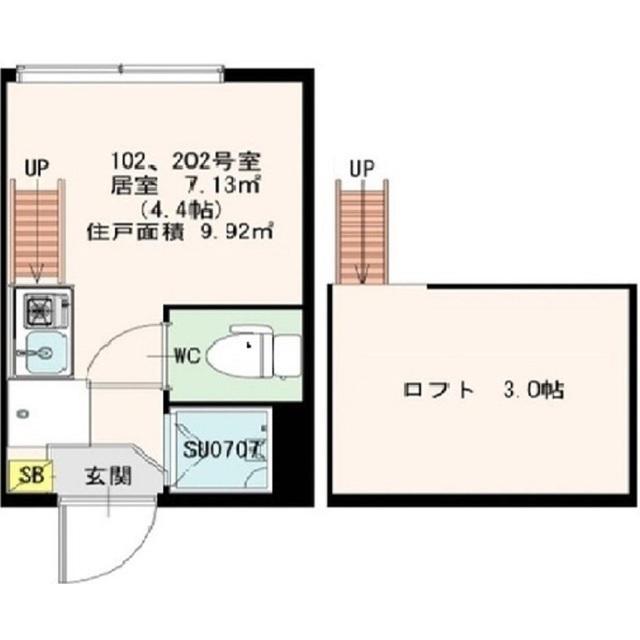 STAGE中野III(ワンルーム/2階)の間取り写真