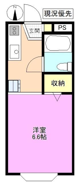 ライフワンノミゾ(ワンルーム/1階)の間取り写真