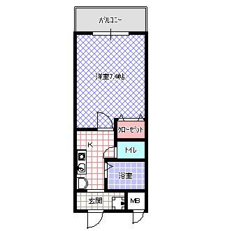 Mプラザ香里一番館(1K/7階)の間取り写真