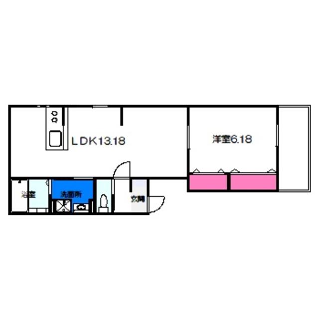 CIEL COURT(1LDK/2階)の間取り写真