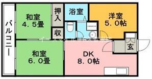 クローバーハイツ(3DK/2階)の間取り写真
