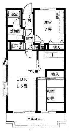 リバーサイド長島(3LDK/1階)の間取り写真