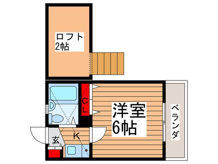 ダイニチ館F32番館(1K/2階)の間取り写真