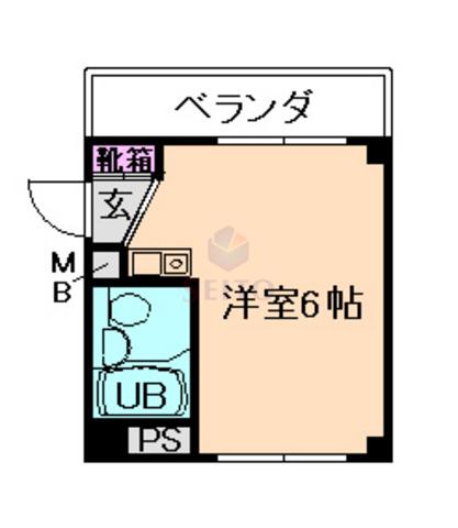 カトレヤハイツ(ワンルーム/4階)の間取り写真