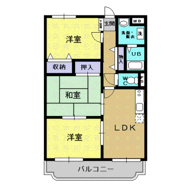 センチュリー21(3DK/5階)の間取り写真