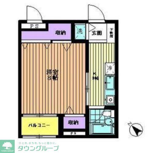 リエスふじみ野北野(1DK/3階)の間取り写真