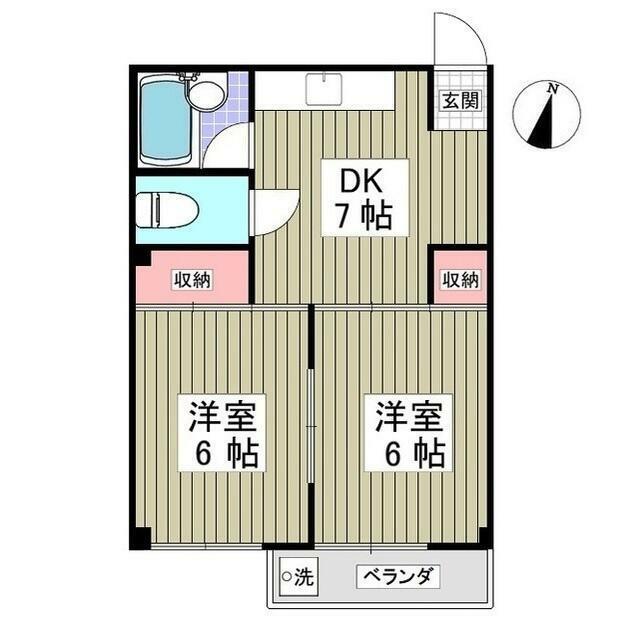 青木ビル(2DK/3階)の間取り写真