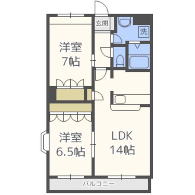 OCEAN VIEW 202(2LDK/4階)の間取り写真