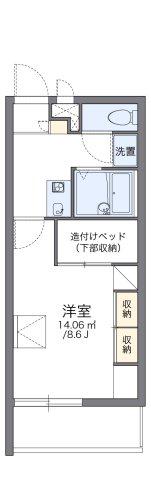 レオパレスレオリバーサイド21(1K/1階)の間取り写真