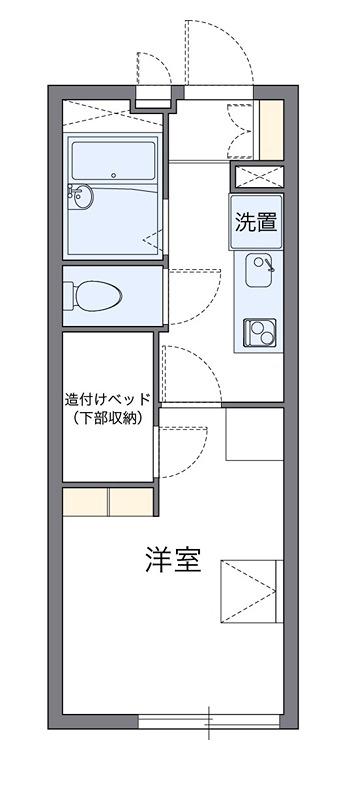 湘南町屋(1K/1階)の間取り写真