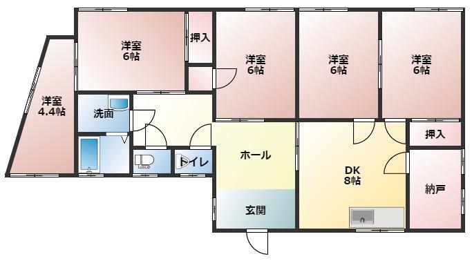 メゾンタナカB(5SDK/1階)の間取り写真