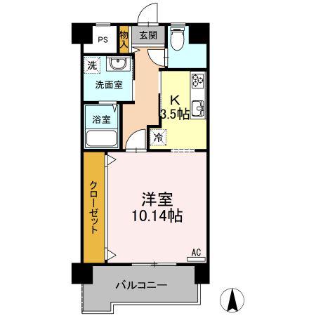マンションベアーズクラブ(1K/3階)の間取り写真