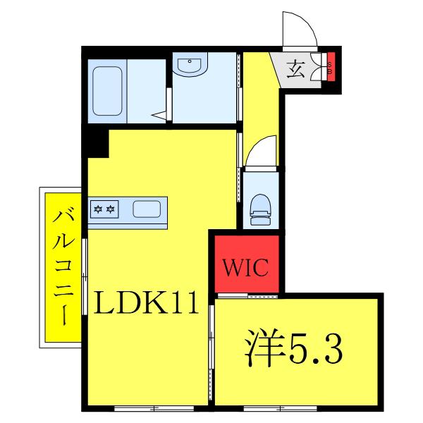 シャーメゾンU(1LDK/3階)の間取り写真