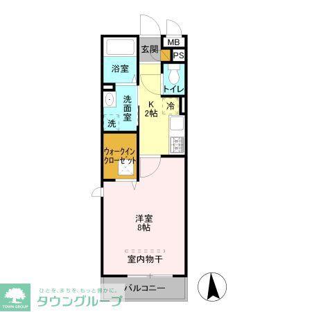 ベルレージュ エム(1K/1階)の間取り写真