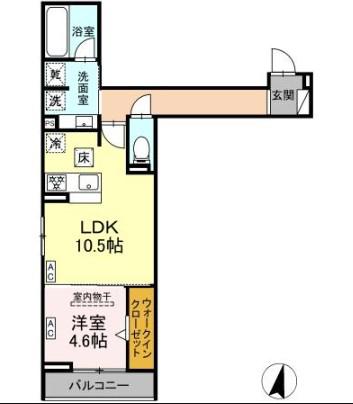 LUMORIA(1LDK/1階)の間取り写真