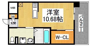 リズィエール(ワンルーム/10階)の間取り写真