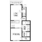 ピースシュランク(1LDK/1階)の間取り写真