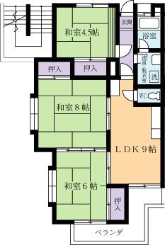 リバーシティ・ロイヤルハイツA(3LDK/4階)の間取り写真