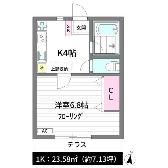 ラデッキー新中野(1K/1階)の間取り写真