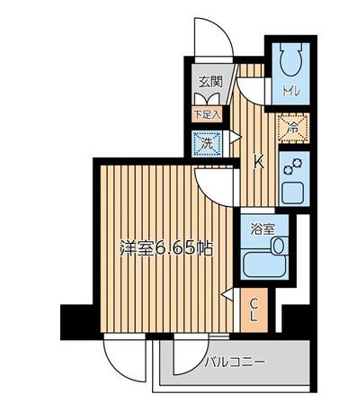 シティスパイア新富町(1K/8階)の間取り写真