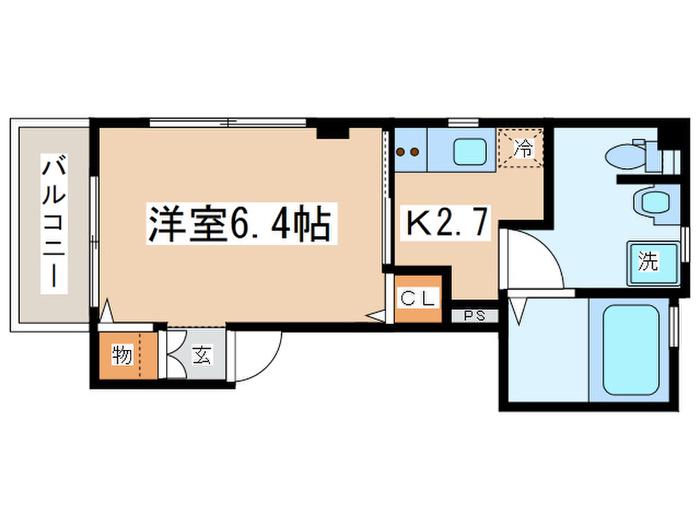 ADORABLE(1K/3階)の間取り写真