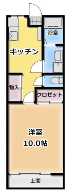 メゾン石川(1K/1階)の間取り写真
