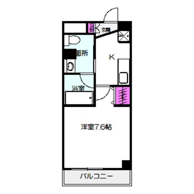 ガゼルコーヴ高倉(1K/2階)の間取り写真