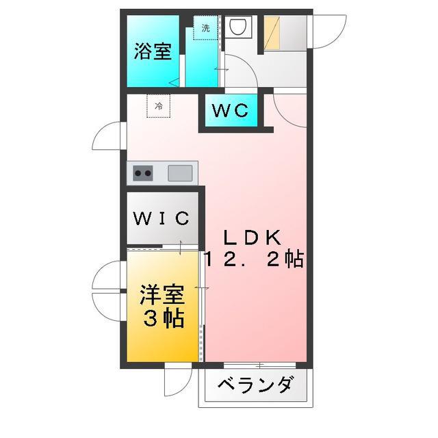 BELLA VISTA(1LDK/3階)の間取り写真