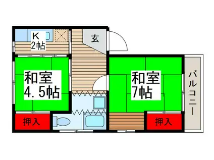 秋津マンション(2K/2階)の間取り写真