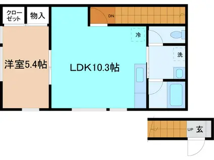 すまいるTWO(1LDK/2階)の間取り写真