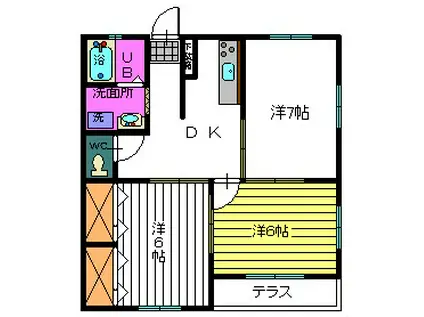 パルII(3DK/1階)の間取り写真