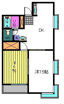 パークヒルズ(2DK/1階)の間取り写真
