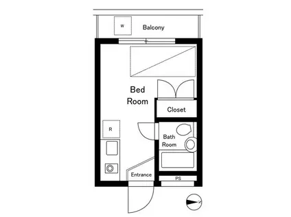 麻布フラット(ワンルーム/5階)の間取り写真