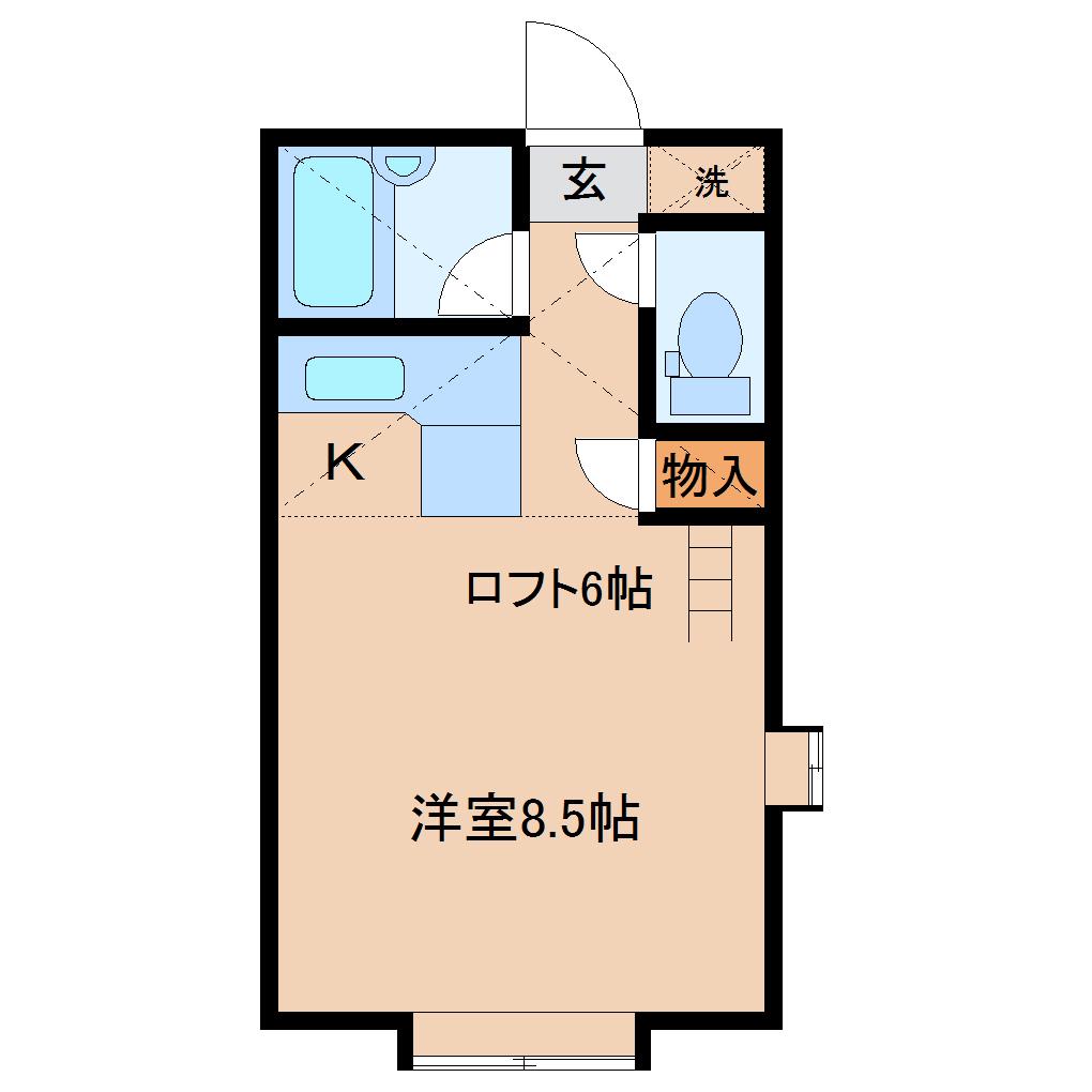 マイシャトーI(1K/1階)の間取り写真