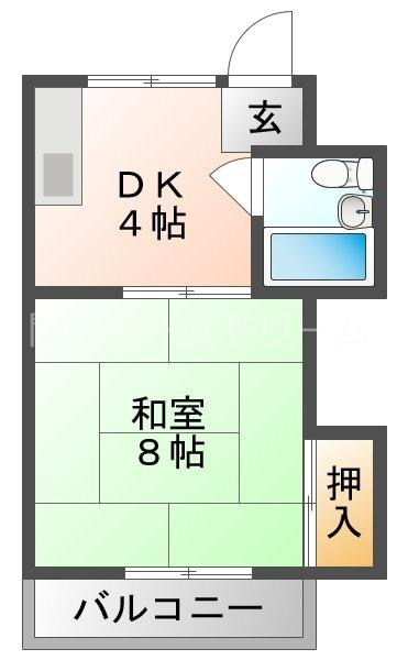 中川マンション(1K/1階)の間取り写真