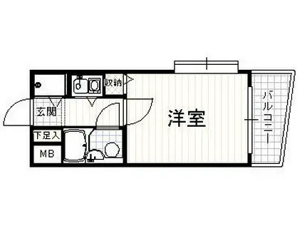 豊栄アンバサダー大濠(ワンルーム/2階)の間取り写真