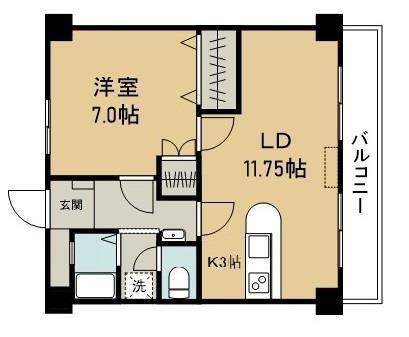 メゾンコンフォート(1LDK/1階)の間取り写真