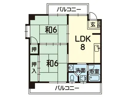 YSハウス(2LDK/1階)の間取り写真