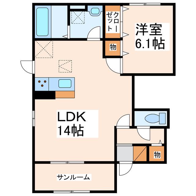 ファインメゾン(1LDK/1階)の間取り写真