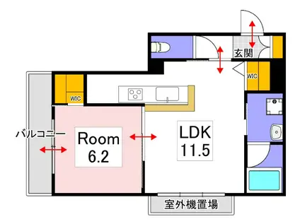 SHAMAISONGRAND七日市(1LDK/3階)の間取り写真