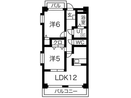 カーム香雅(2LDK/1階)の間取り写真