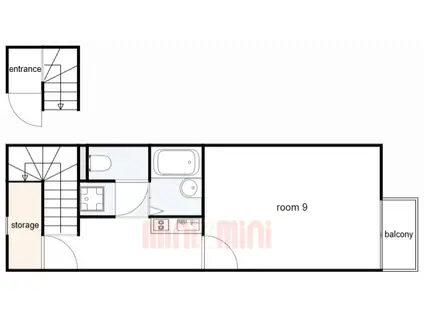 レオネクストさくら五段坂II(1K/2階)の間取り写真