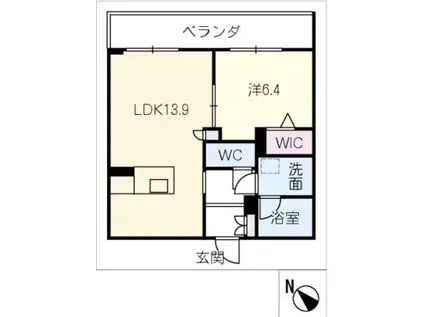 SHAMAISON MATSUSAKACASTLE(1LDK/3階)の間取り写真
