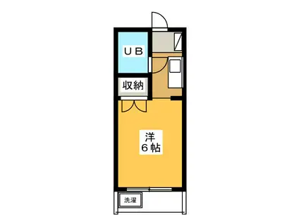 ホワイトパレスB(ワンルーム/1階)の間取り写真