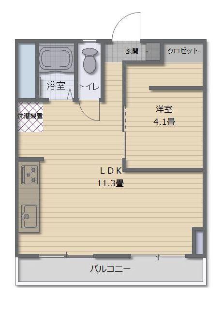 ダイヤフレア西片貝(1LDK/6階)の間取り写真