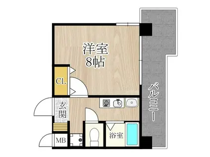 新梅田 プライム(1K/3階)の間取り写真