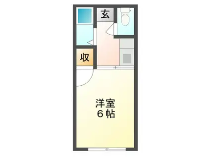 ライズコーポ打馬(1K/1階)の間取り写真