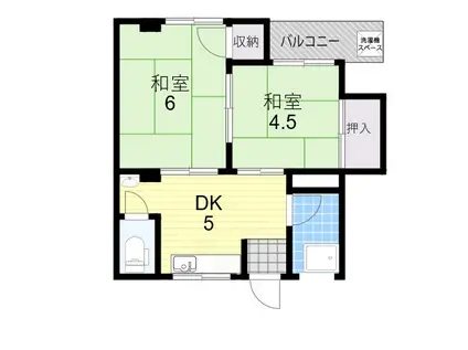 ハイツミナト(2DK/4階)の間取り写真